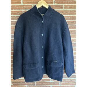 Geiger Tyrol Boiled Wool Walking Jacket Women's 44 Navy Blue Made in Austria